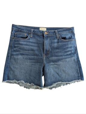LETTER TO JULIET Dark Wash Frayed Hem Blue Denim Shorts Size XL *NWOT